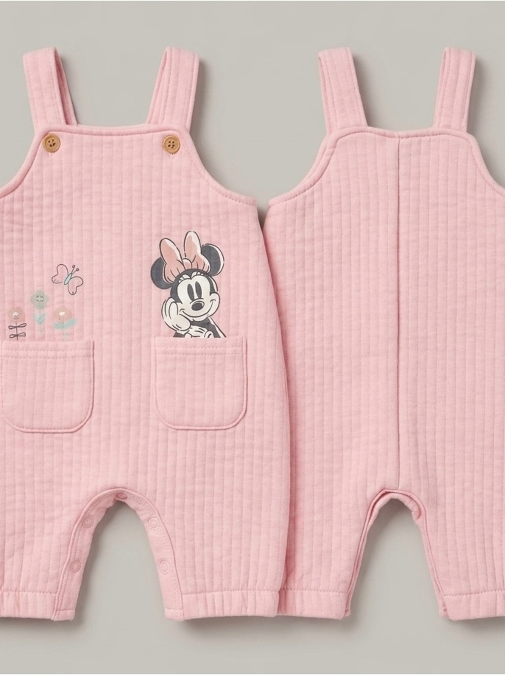 Disney Baby - Quilted Overalls W/ Minnie Mouse - NB